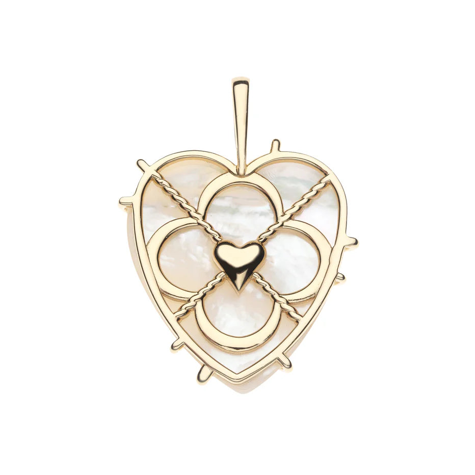 LOVE Carry Your Heart Pendant in Mother of Pearl - Mother of Pearl / 18" Drawn Link Chain-Jane Win-Happy on Main