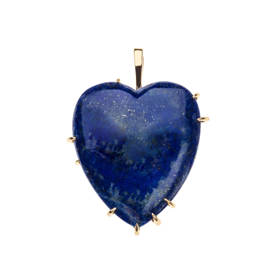 LOVE Carry Your Heart Pendant in Lapis - 18" Drawn Link Chain-Jane Win-Happy on Main