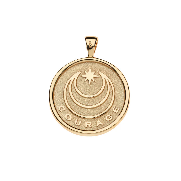 COURAGE Year of the Horse Pendant Coin - 18" Drawn Link Chain-Jane Win-Happy on Main