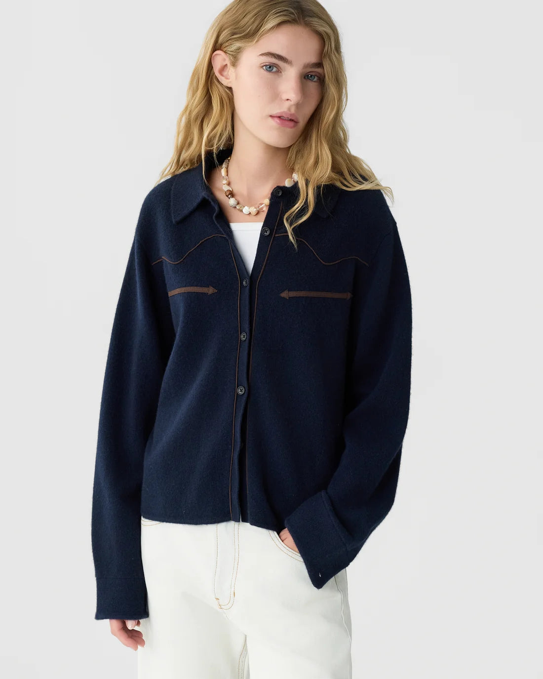 Cropped Western Shirt - Midnight