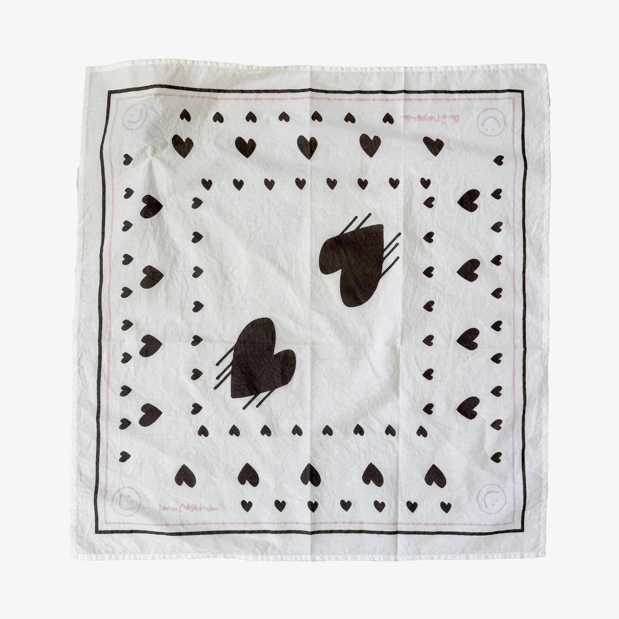 Drippy Heart Bandana - White-Kerri Rosenthal-Happy on Main