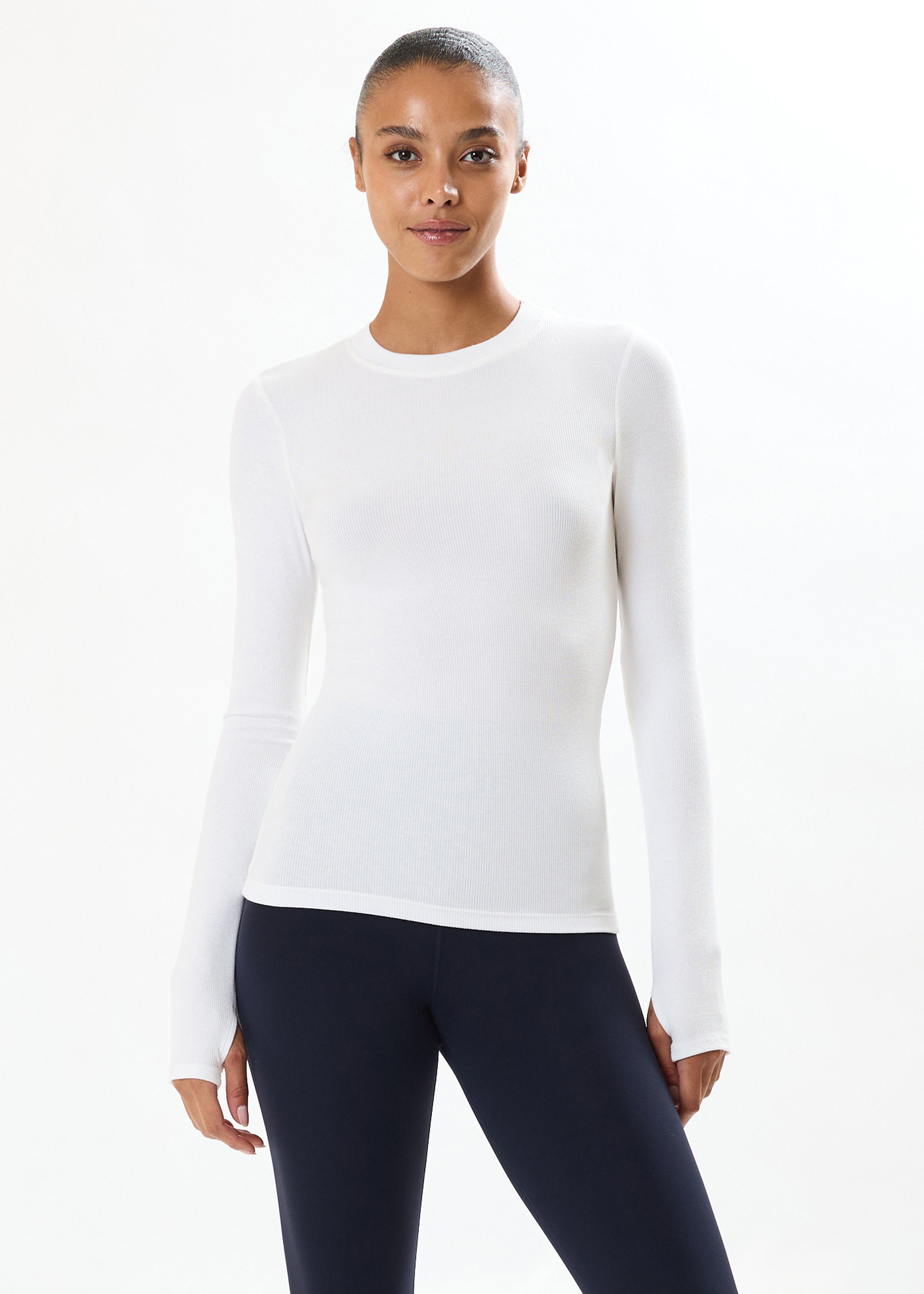 Louise Rib Long Sleeve - White-Splits59-Happy on Main