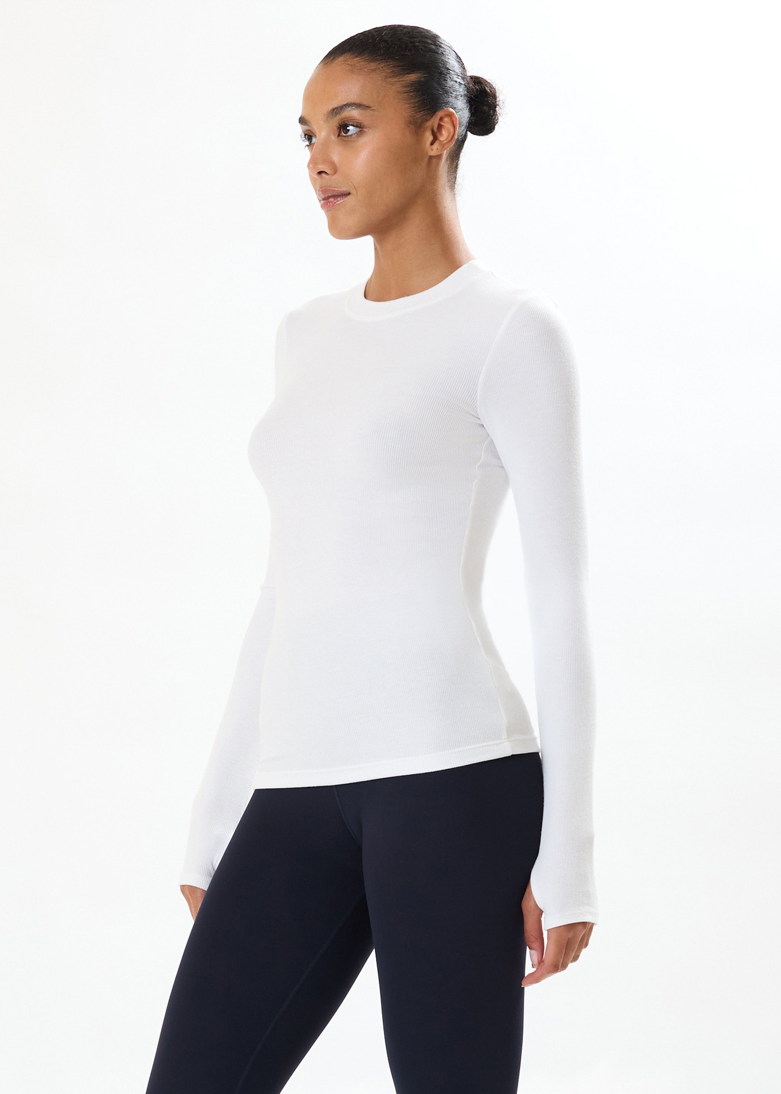 Louise Rib Long Sleeve - White-Splits59-Happy on Main