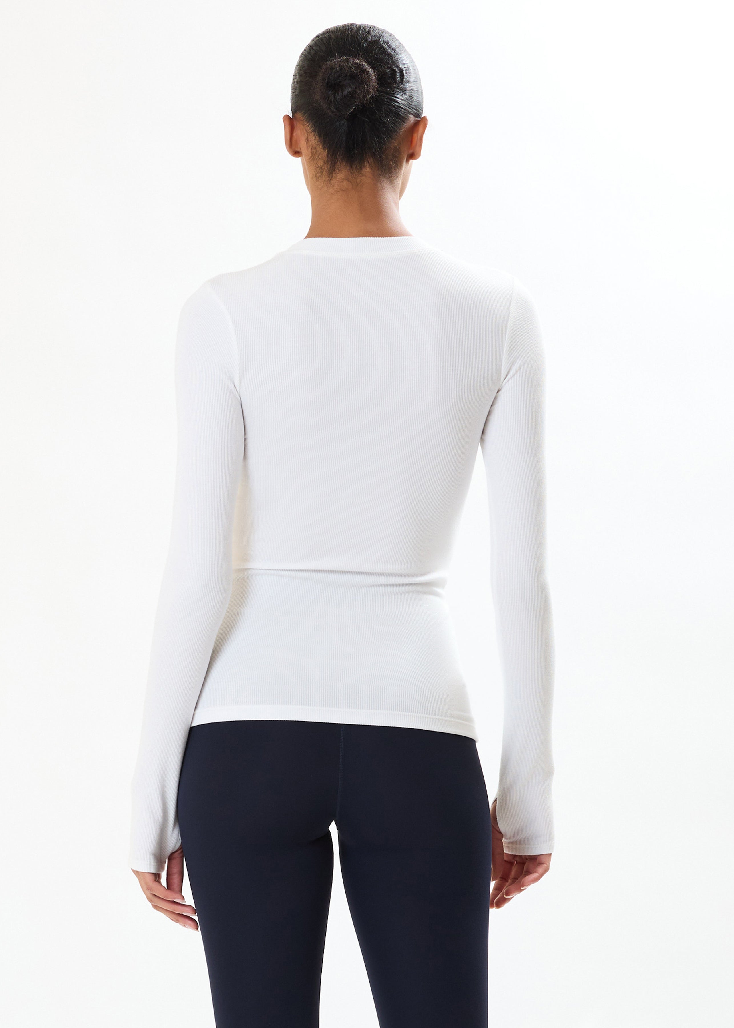 Louise Rib Long Sleeve - White-Splits59-Happy on Main
