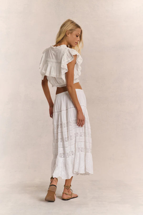 Donna Skirt - White-LoveShackFancy-Happy on Main