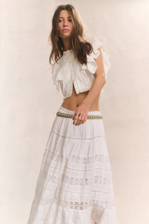 Donna Skirt - White-LoveShackFancy-Happy on Main