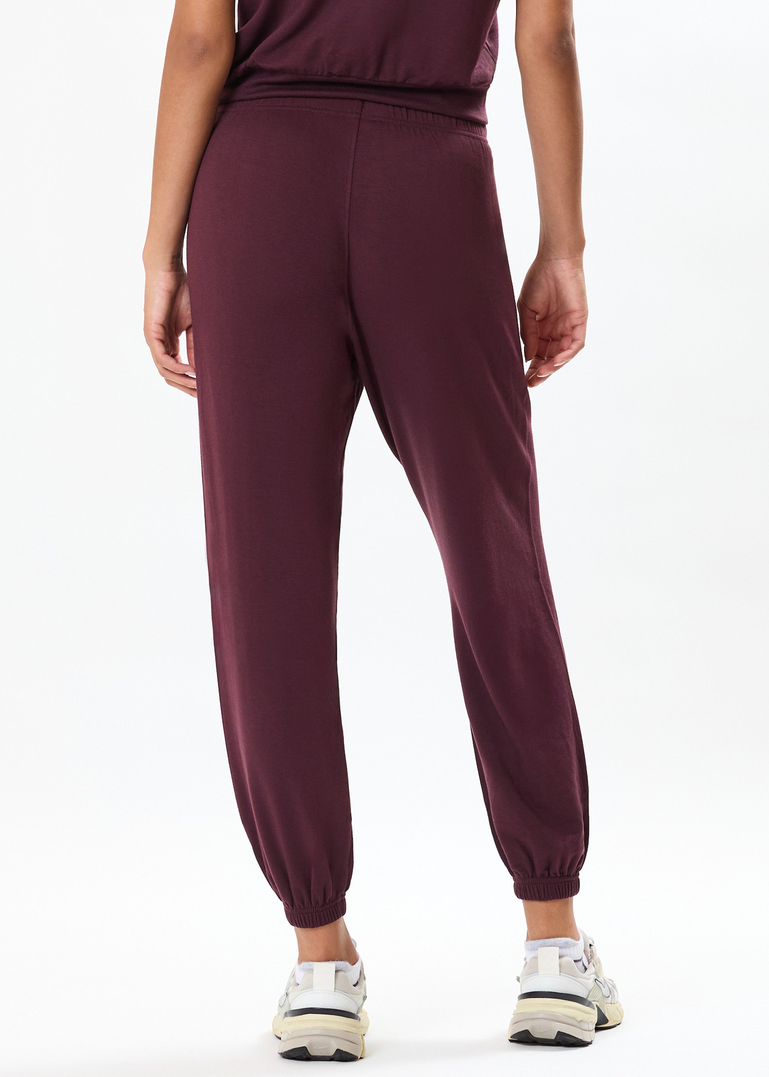 Andie Oversized Fleece Sweatpant - Dark Cherry-Splits59-Happy on Main