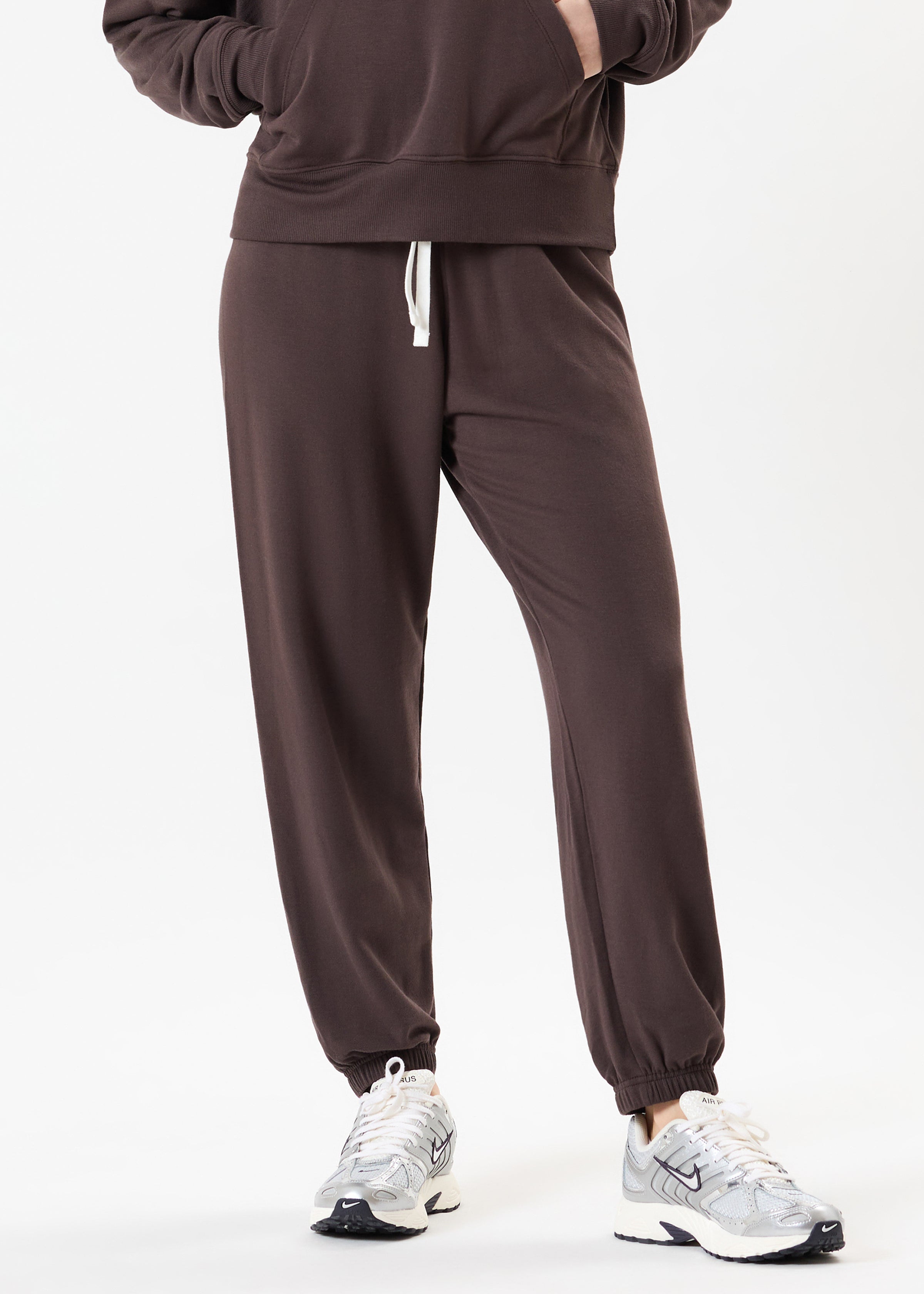 Andie Oversized Fleece Sweatpant - Dark Chocolate-Splits59-Happy on Main