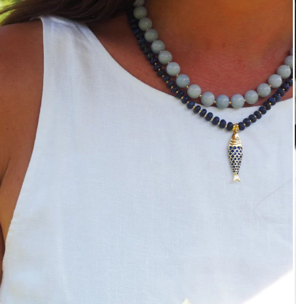 Paros Fish Charm Necklace-Everyday Jewelry-Happy on Main