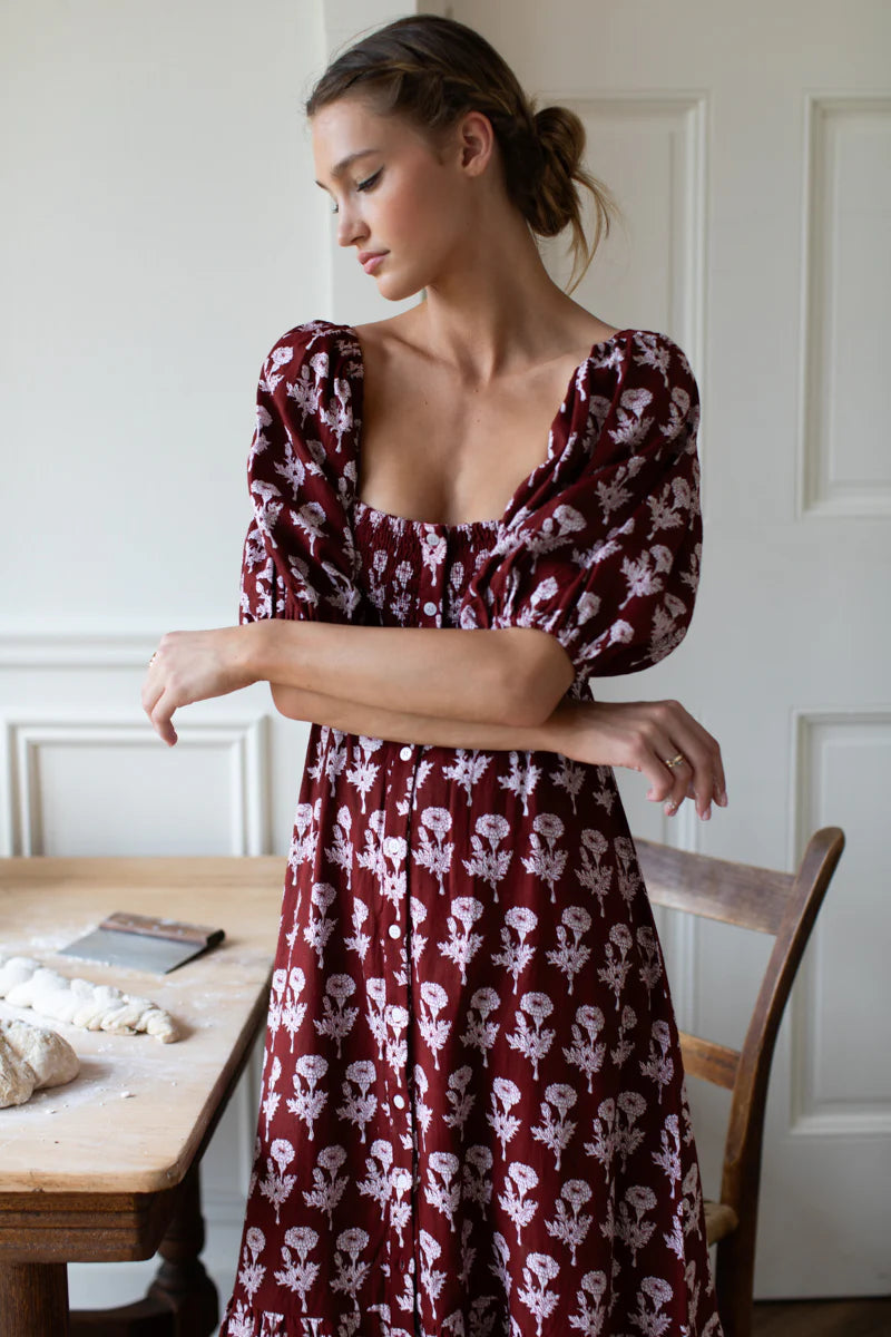 Santiago 4 Maxi Dress - Pressed Marigolds Rouge-Emerson Fry-Happy on Main