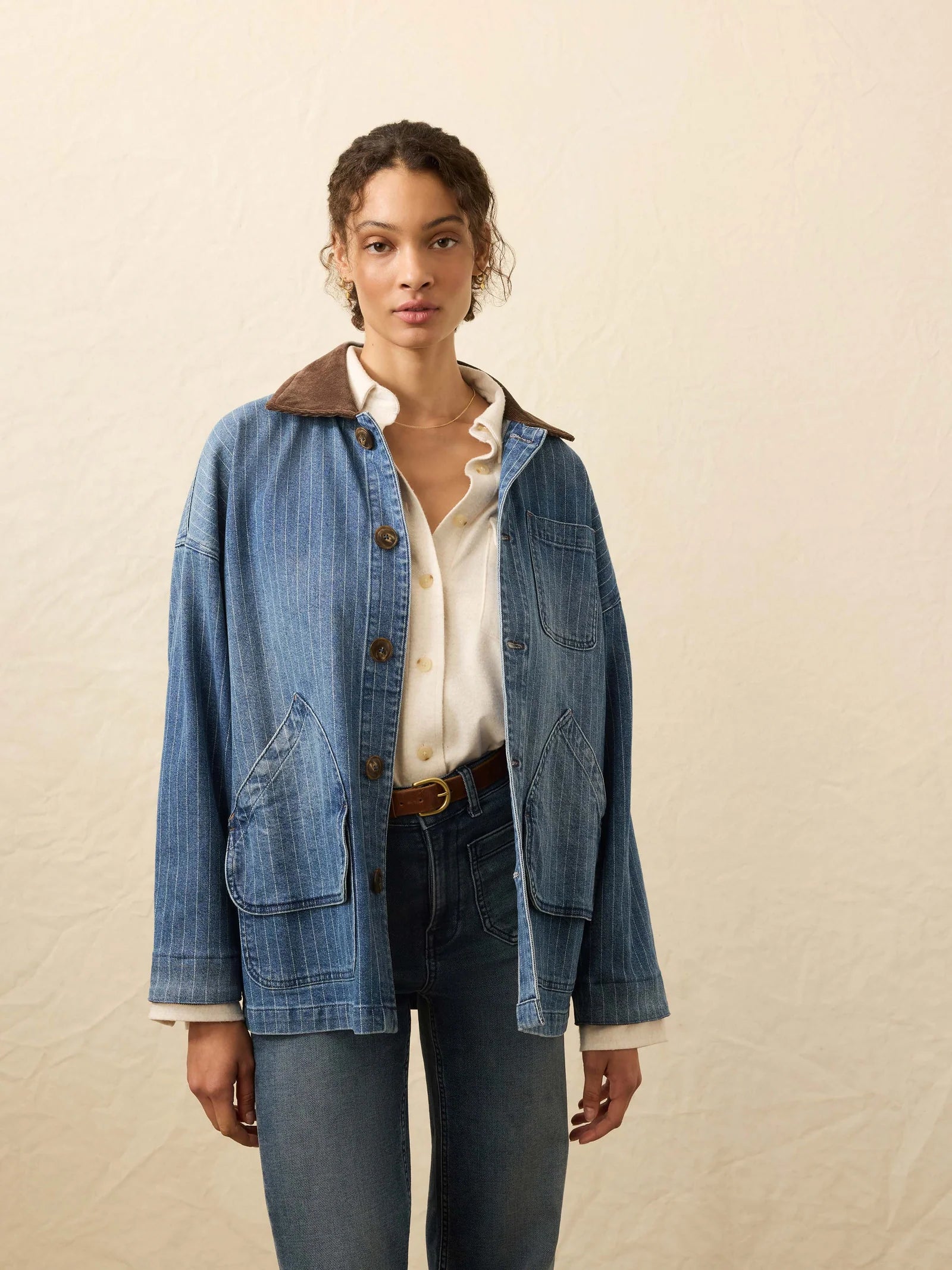 Sunwashed Denim Barn Jacket-Faherty-Happy on Main