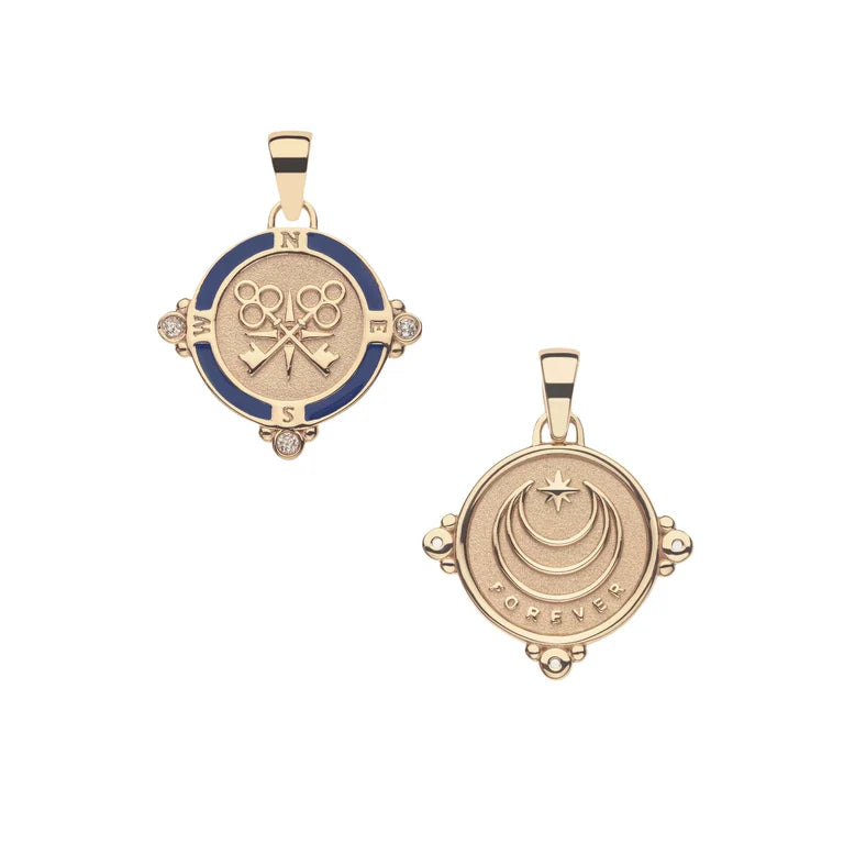 FOREVER Petite Embellished Coin - 16-18" Classic Rolo Chain-Jane Win-Happy on Main