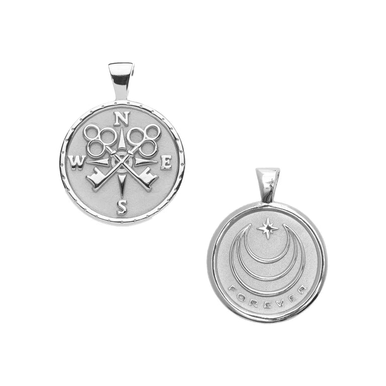 FOREVER JW Small Pendant Coin - 16-18" Classic Rolo Chain-Jane Win-Happy on Main