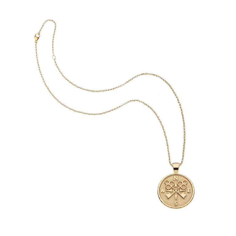 FOREVER JW Small Pendant Coin - 16-18" Beaded Satellite Chain-Jane Win-Happy on Main