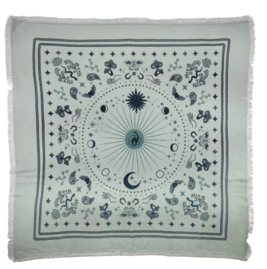 Cashmere Bandana Sweater Wrap - Mint /Forest /Slate Green-Freya-Happy on Main