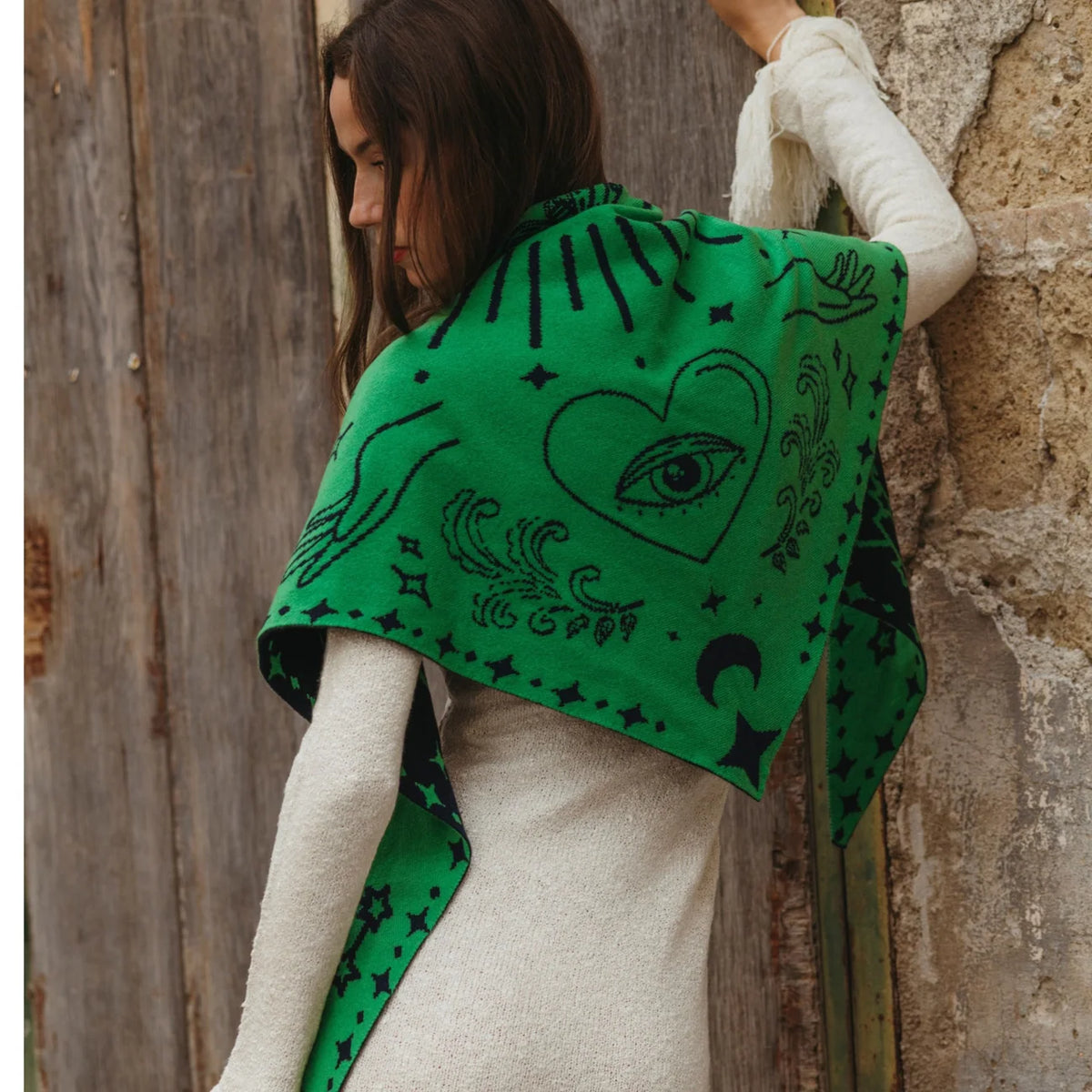 Alchemist Triangle Scarf - Navy/Lime-Freya-Happy on Main