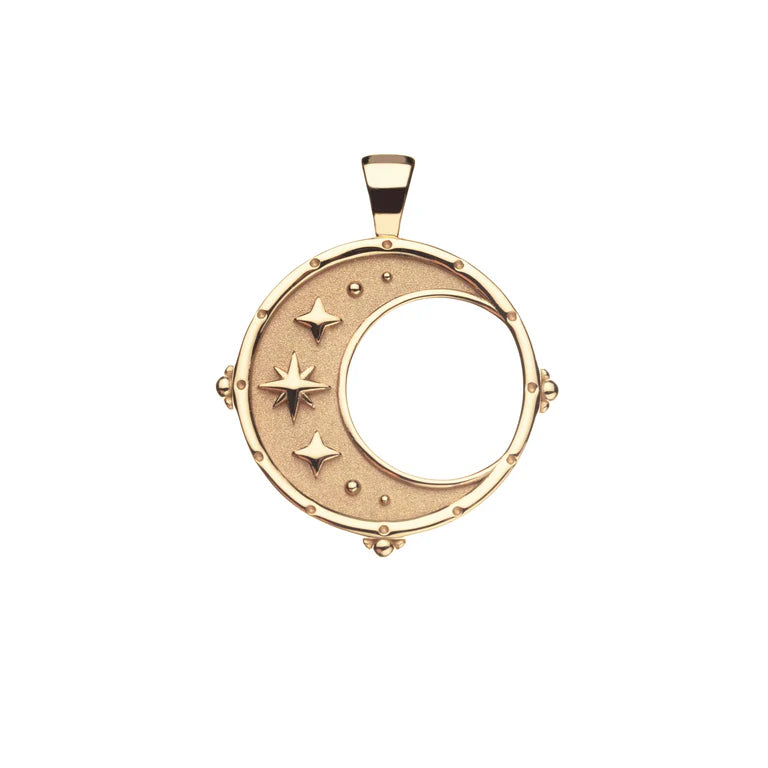 FOREVER Moon and Back Pendant Coin - 16-18" Classic Rolo Chain-Jane Win-Happy on Main