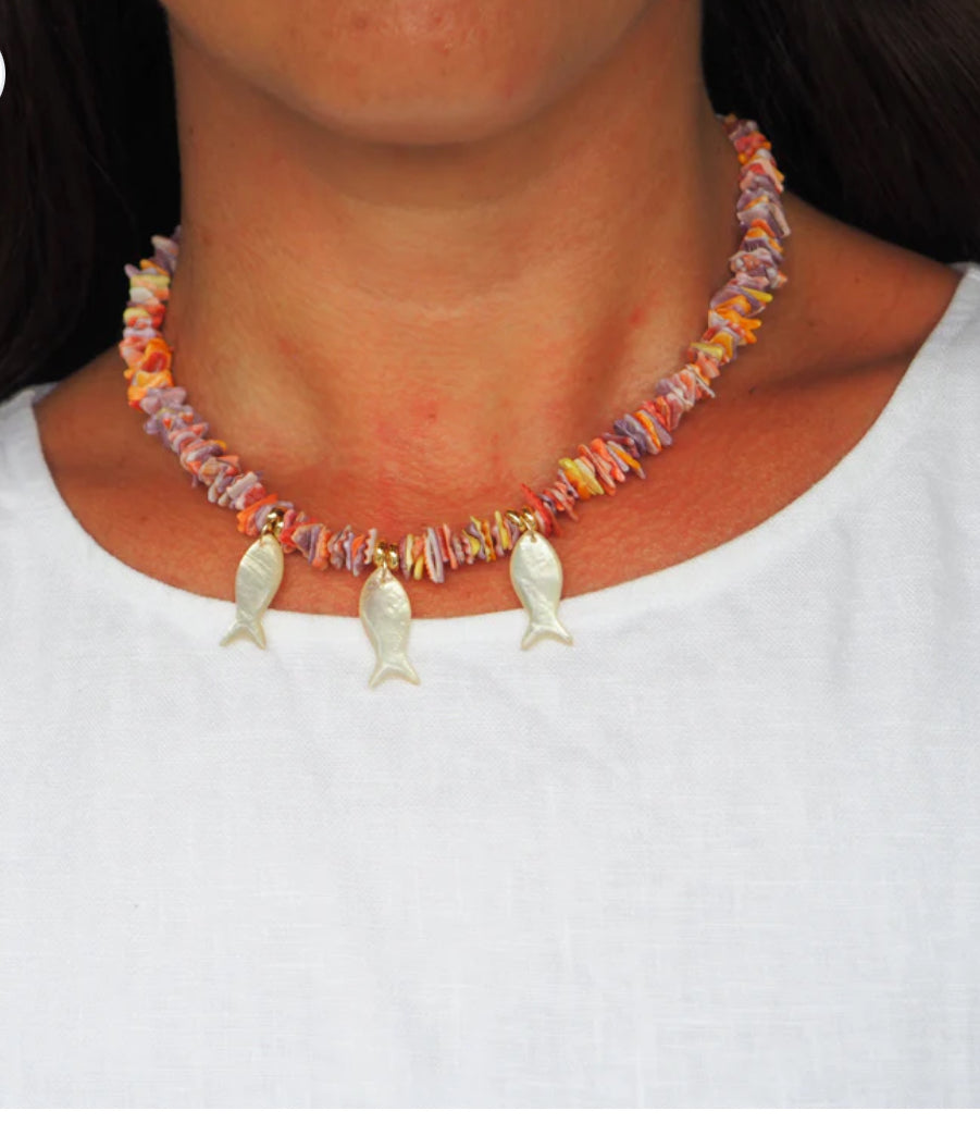 Mustique Fish Charm Necklace-Everyday Jewelry-Happy on Main