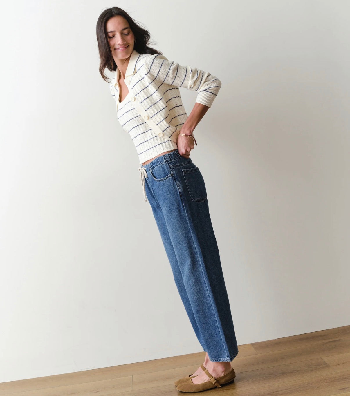 Ella Straight Leg Pant - Medium Wash-Marine Layer-Happy on Main