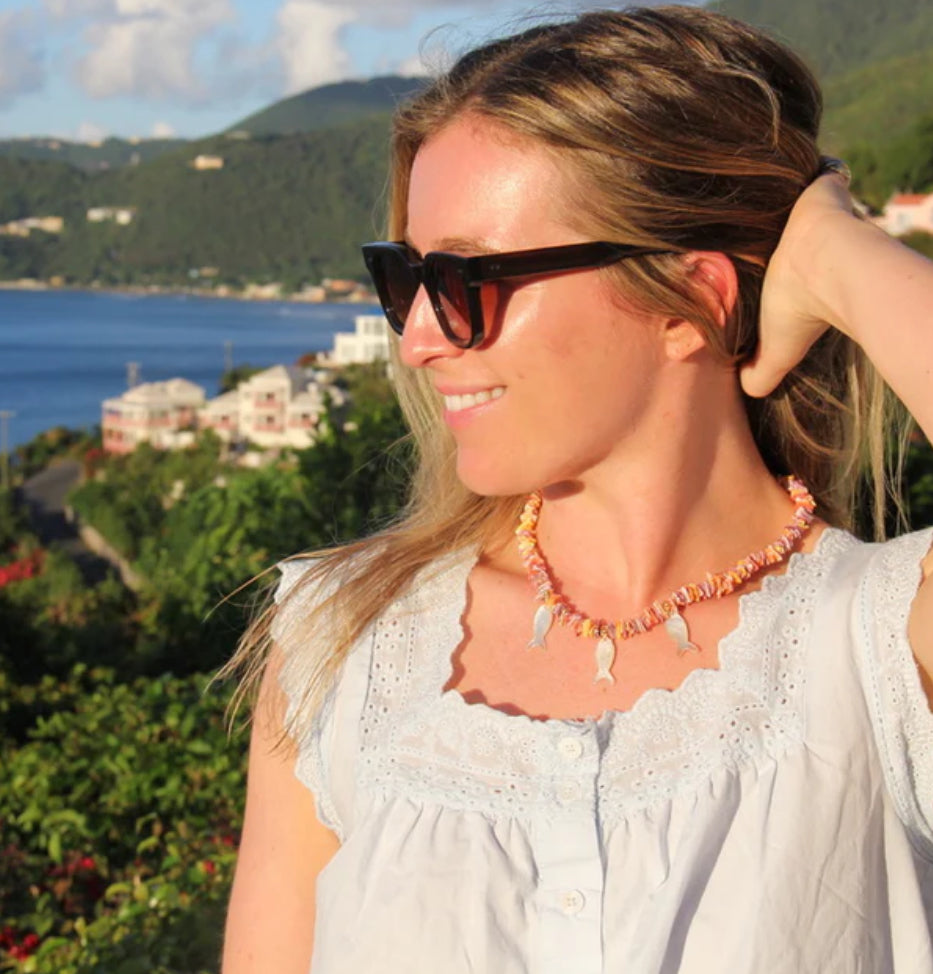 Mustique Fish Charm Necklace-Everyday Jewelry-Happy on Main