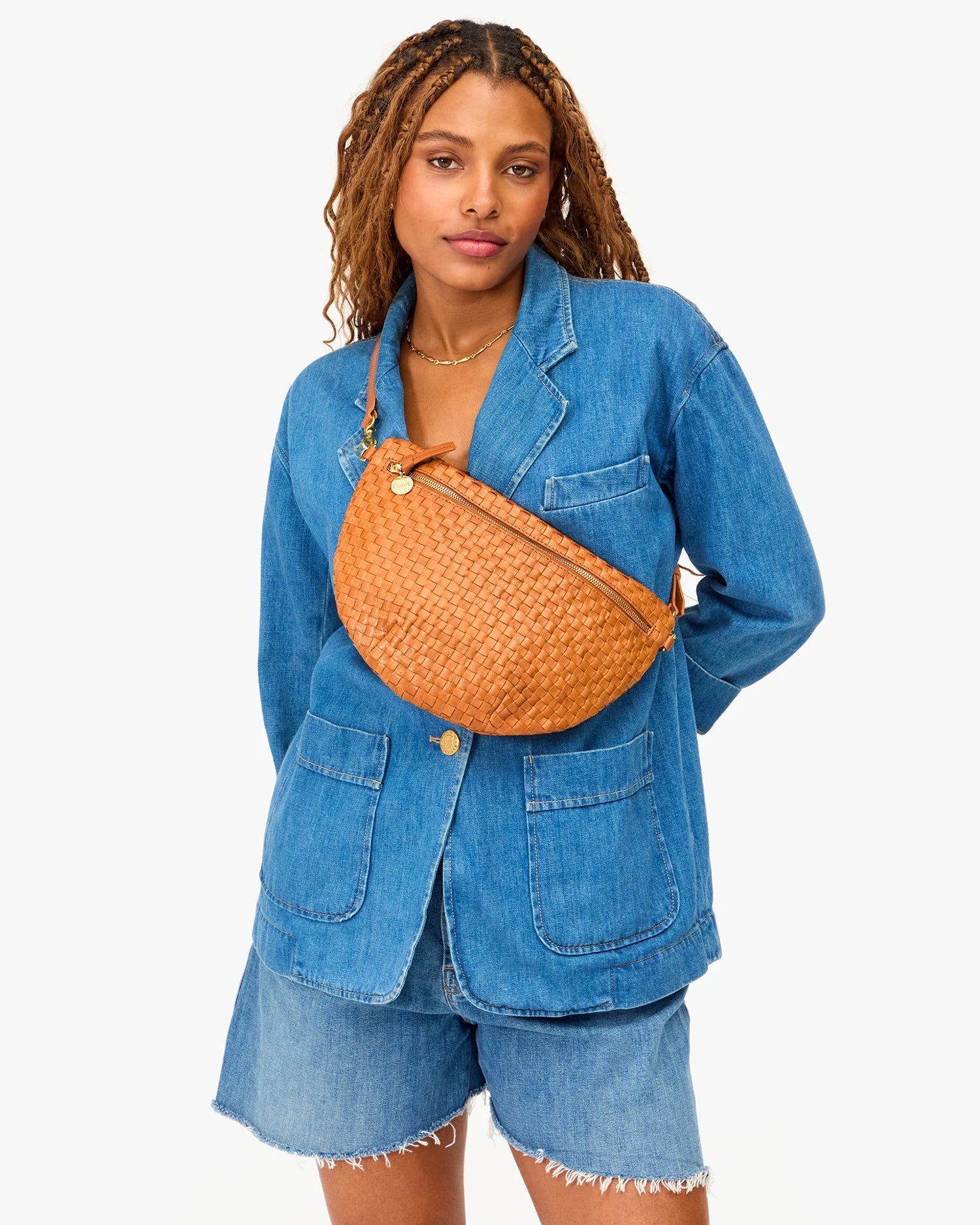 Grande Fanny - Natural Woven Checker-Clare V.-Happy on Main