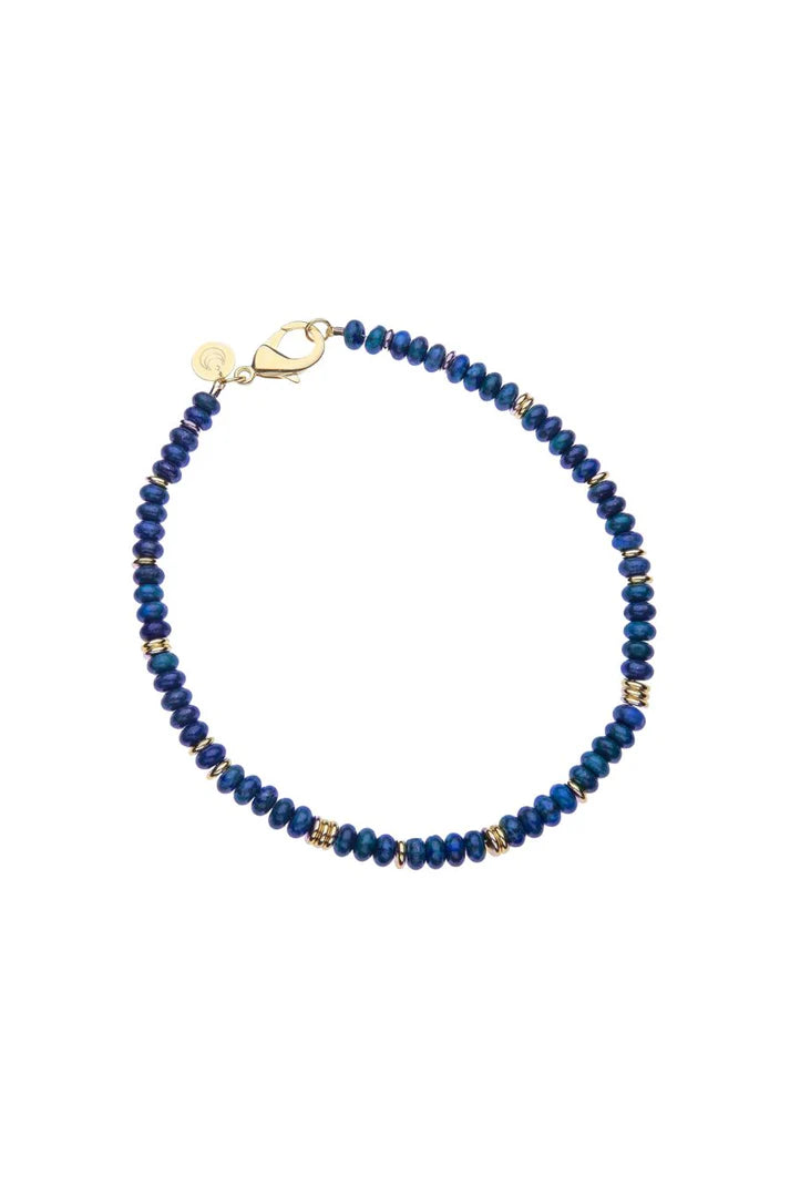 Gumdrop Beaded Necklace in Lapis-Jane Win-Happy on Main
