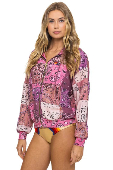 Bandana Quilted - Zip Hoodie Relaxed - Pink-Aviator Nation-Happy on Main