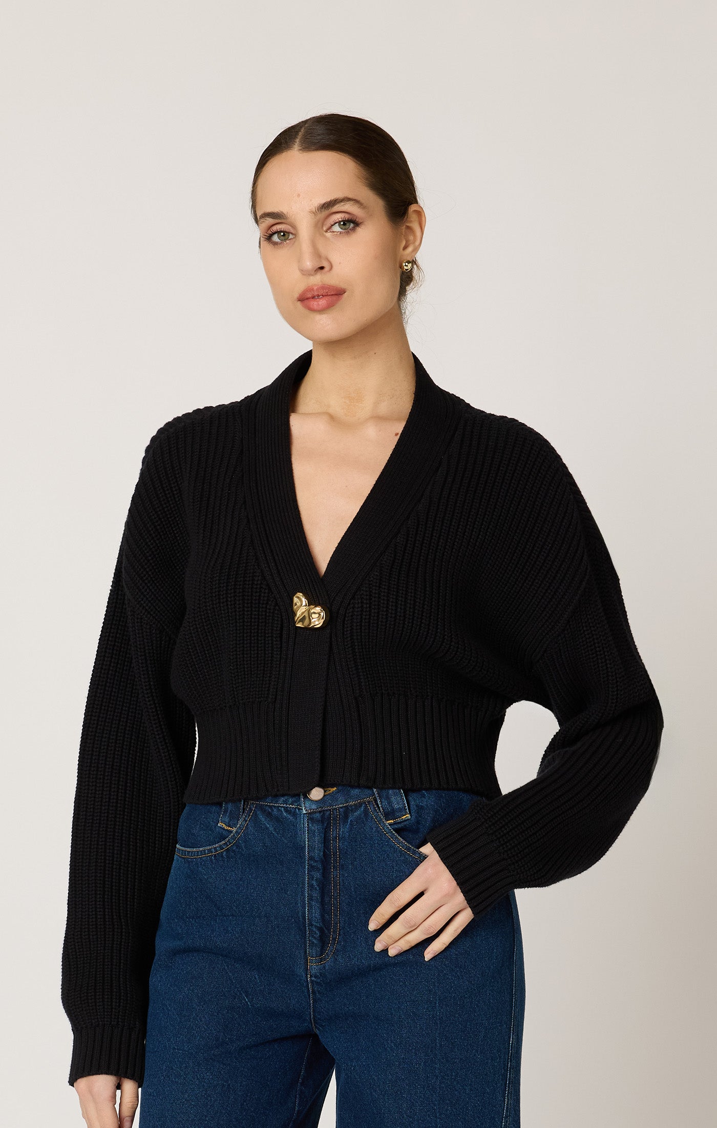 Heart Sweater Cardigan-Core Sweaters-Happy on Main