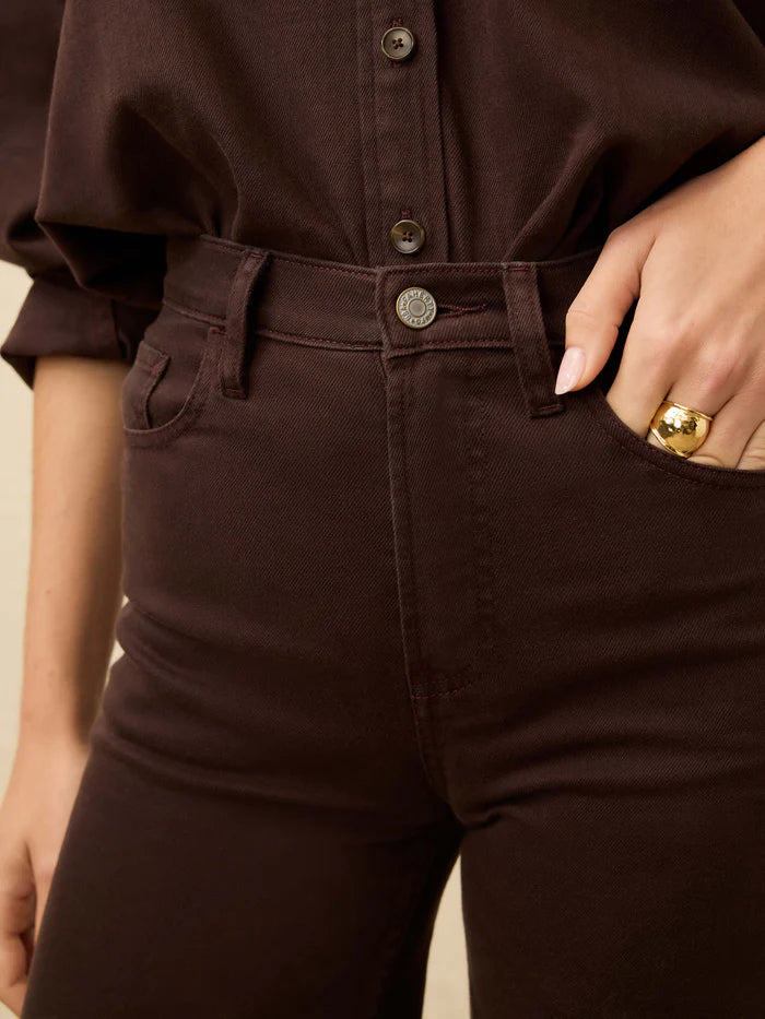 Saturday Denim Wide Leg - Chocolate Brown-Faherty-Happy on Main
