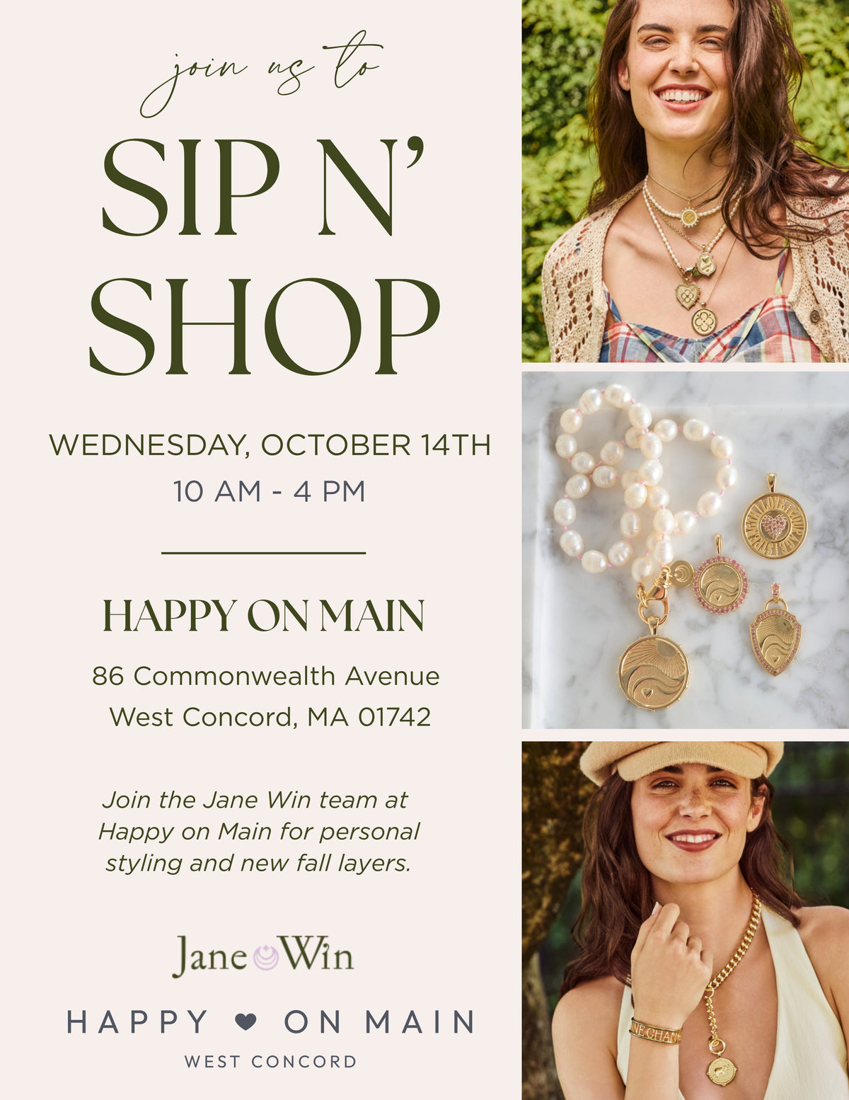 A Day with Jane Win | Wednesday, October 14th-Happy on Main-Happy on Main