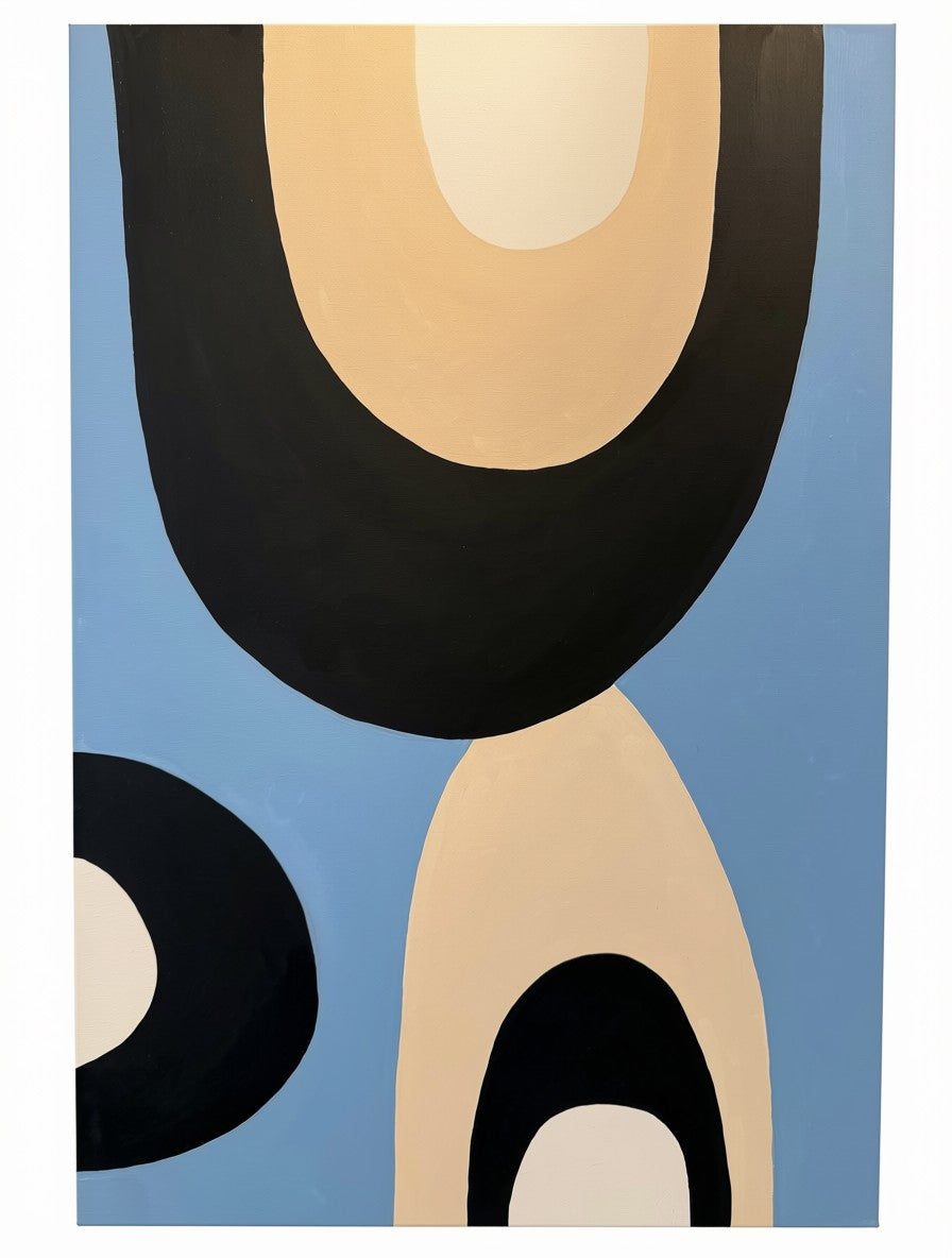 Happy Diptych in Blue (Single Panel)-Mary Ellen Harney-Happy on Main