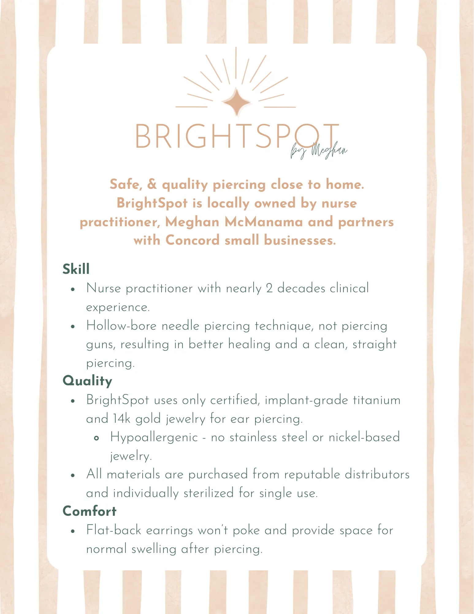 BrightSpot by Meghan: Professional Ear Piercing Pop-Up - March 16th, 5-7pm-Happy on Main-Happy on Main