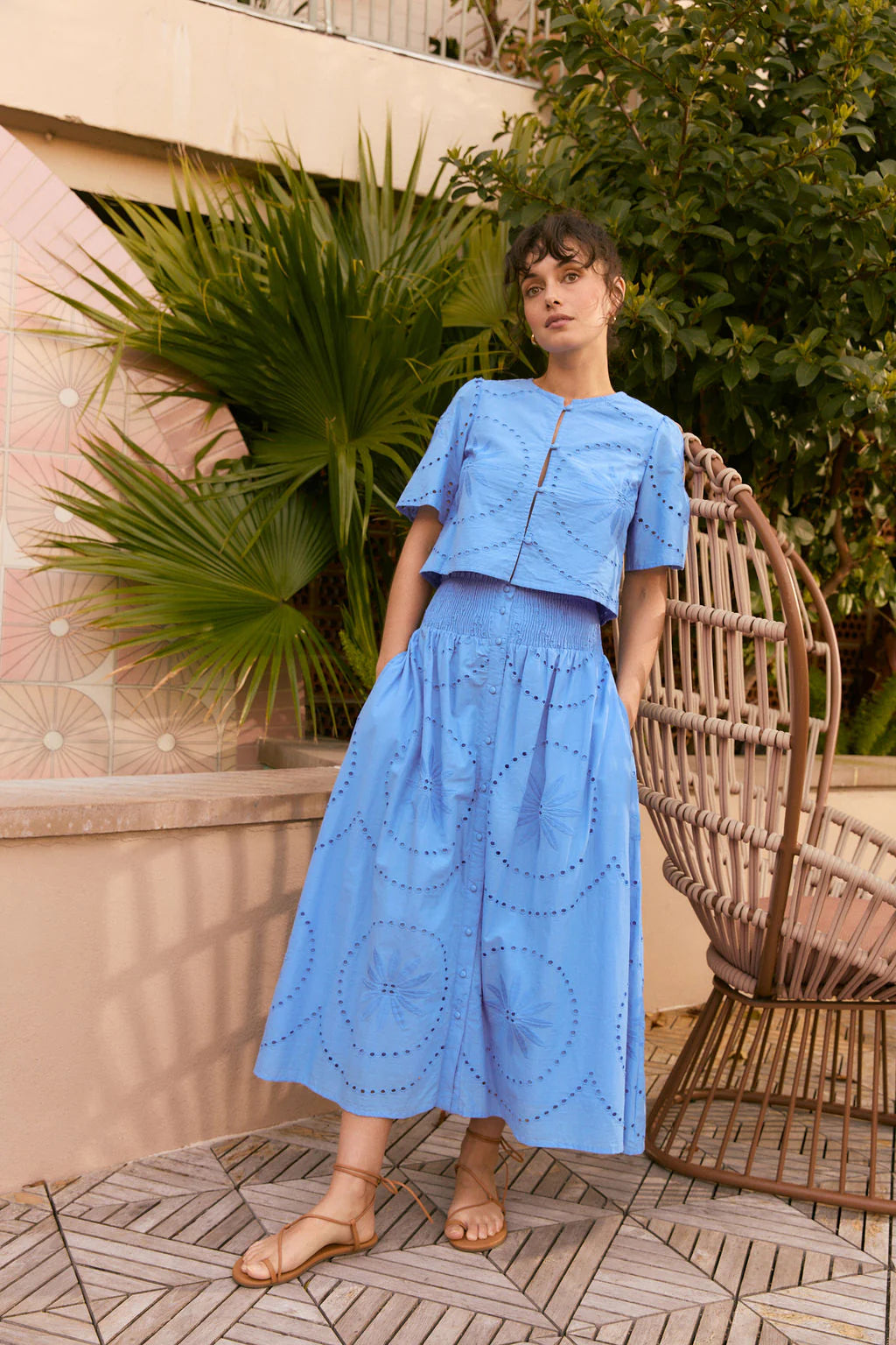 Georgia Skirt - Azul Lace-Olivia by Livro-Happy on Main