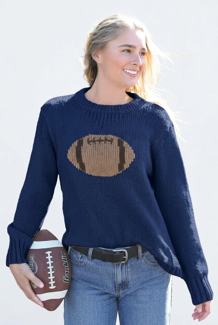 Football Crew Chunky - Highline Blue-Wooden Ships-Happy on Main