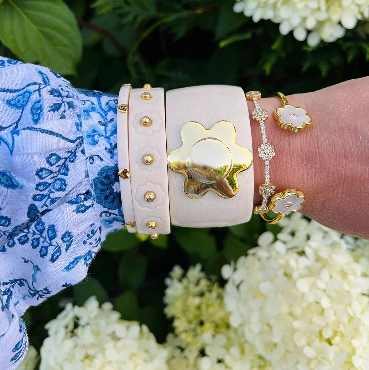Petite Petal Cuff - Mother of Pearl