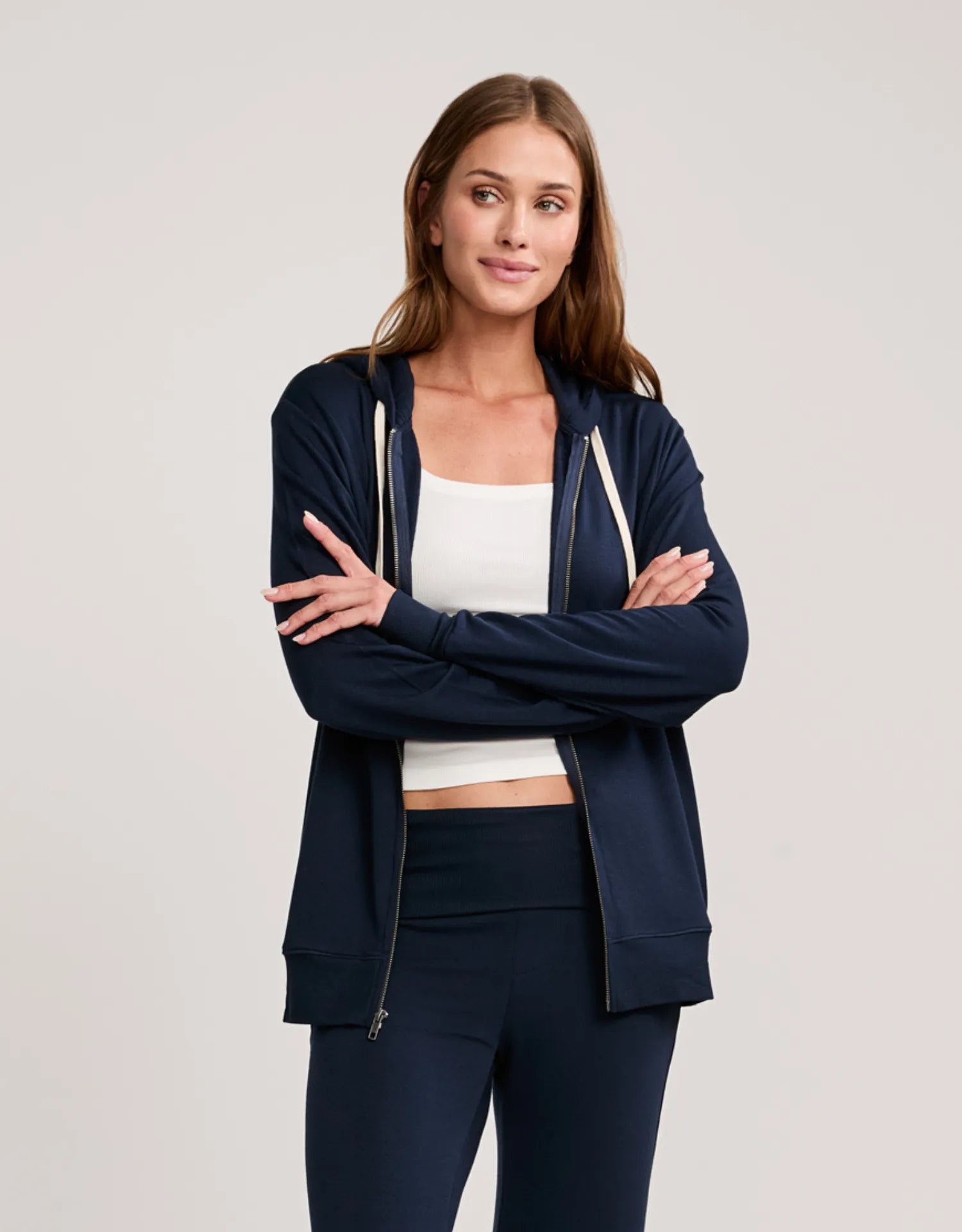 Richmond Unisex Zip Hoodie - Navy-Maison Wheat-Happy on Main