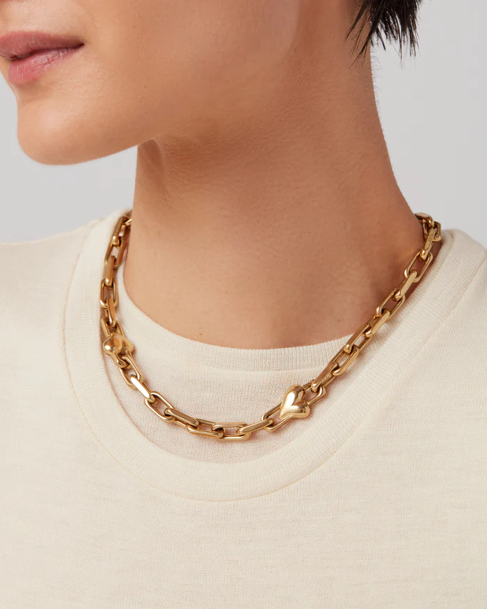 Art Heart Chain Necklace-Jenny Bird-Happy on Main