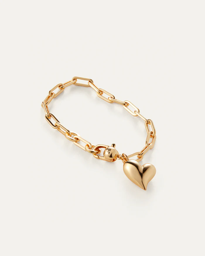 Puffy Heart Bracelet - Gold-Jenny Bird-Happy on Main
