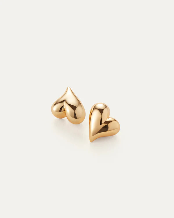 Art Heart Button Earrings-Jenny Bird-Happy on Main