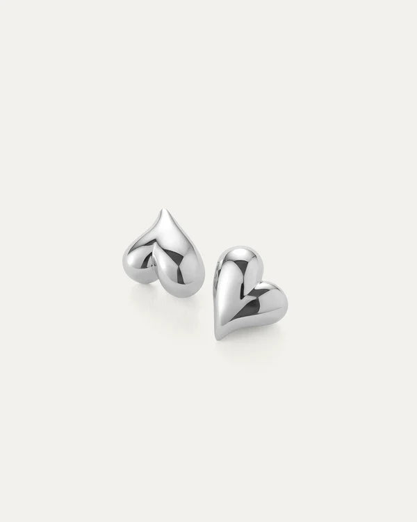 Art Heart Button Earrings-Jenny Bird-Happy on Main