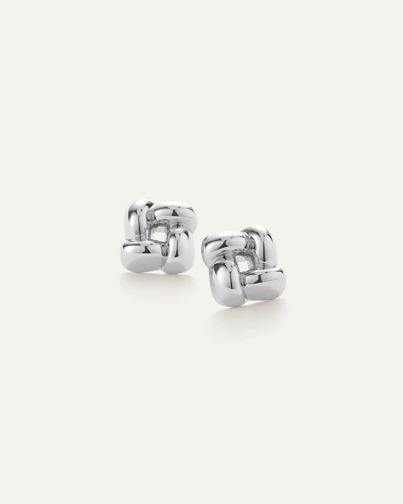 Mini Woven Square Earrings-Jenny Bird-Happy on Main