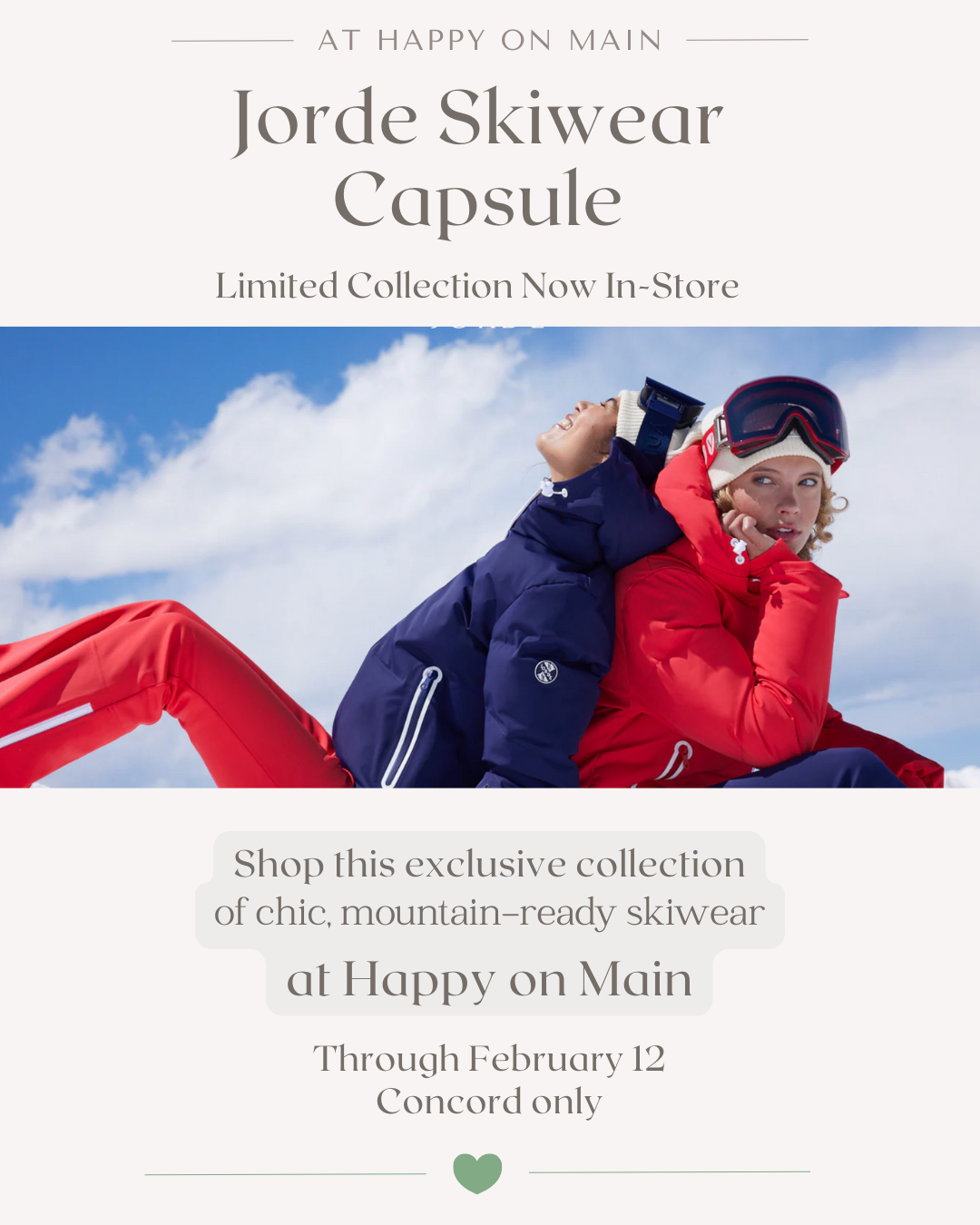 Jorde Skiwear Capsule at Happy on Main, Feb 6 - Feb 12-Happy on Main-Happy on Main