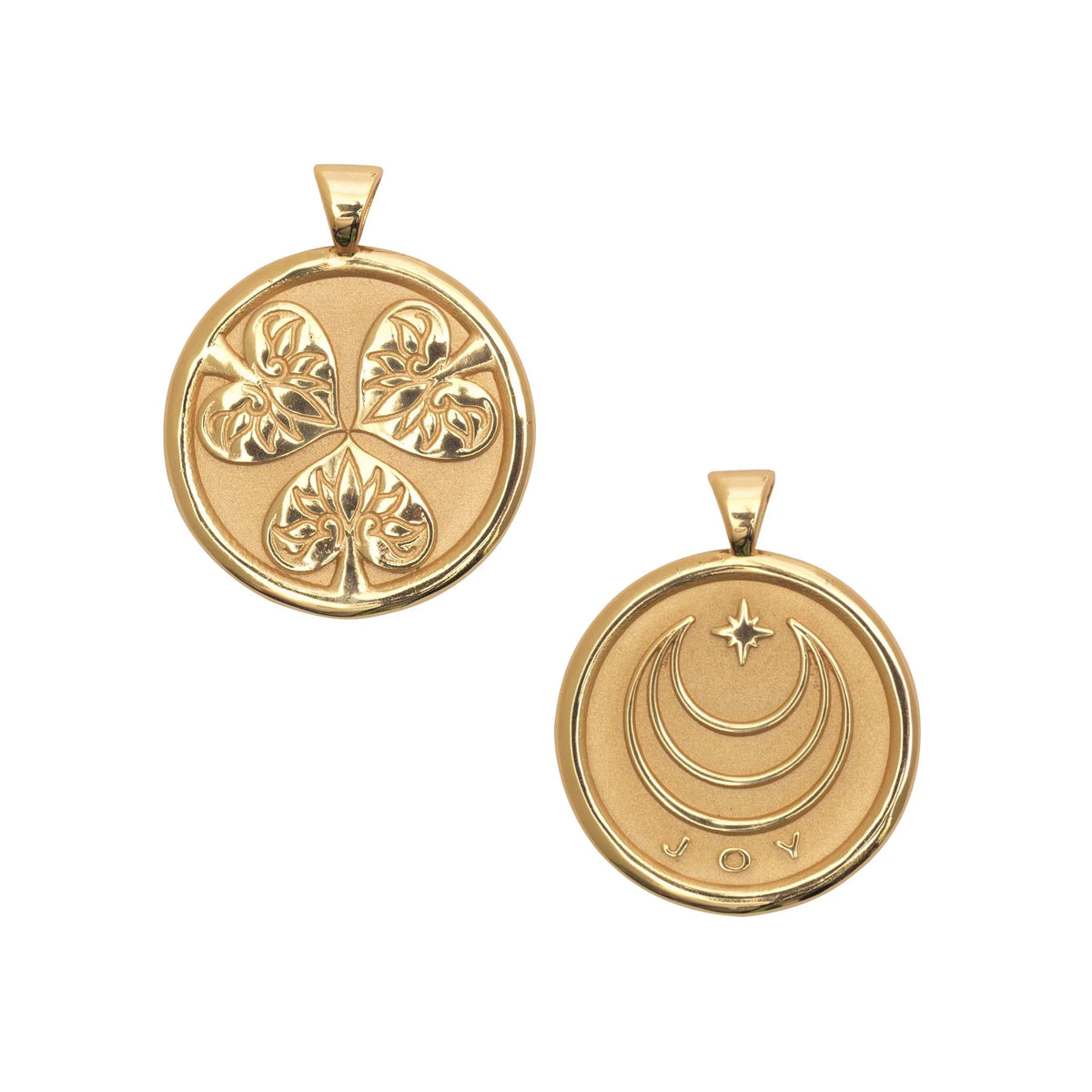 JOY JW Small Pendant Coin - 18" Drawn Link Chain