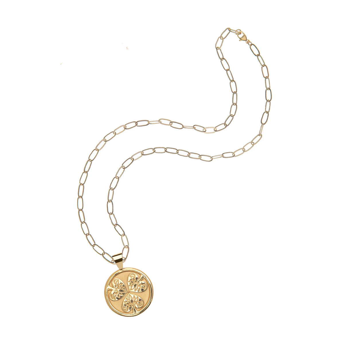 JOY JW Small Pendant Coin - 18" Drawn Link Chain