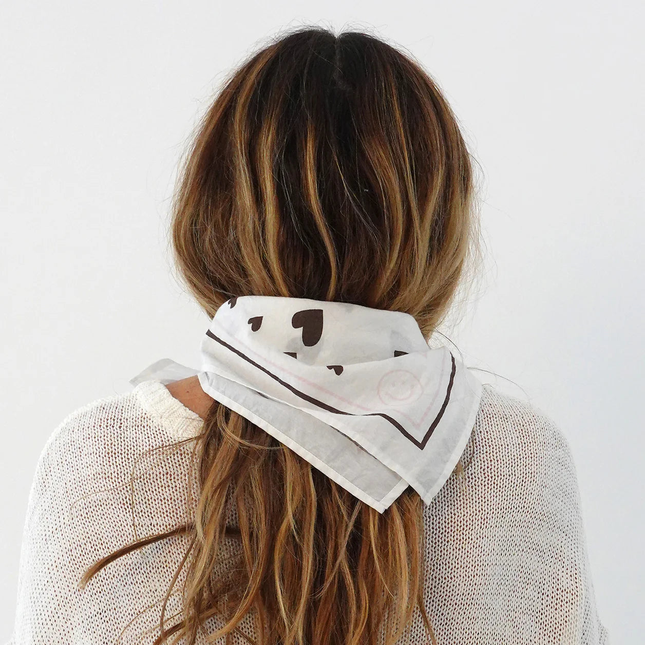 Drippy Heart Bandana - White-Kerri Rosenthal-Happy on Main
