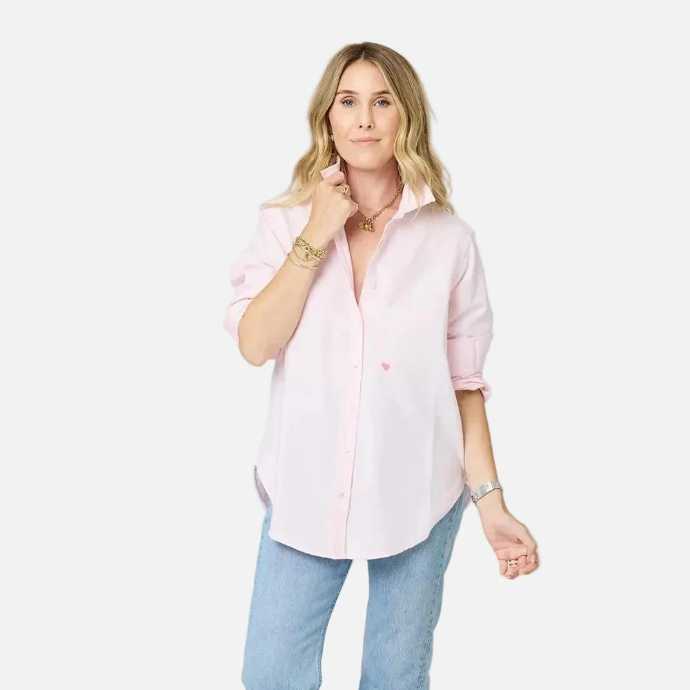 Mia Lightweight Oxford Shirt - Oxford Pink-Kerri Rosenthal-Happy on Main