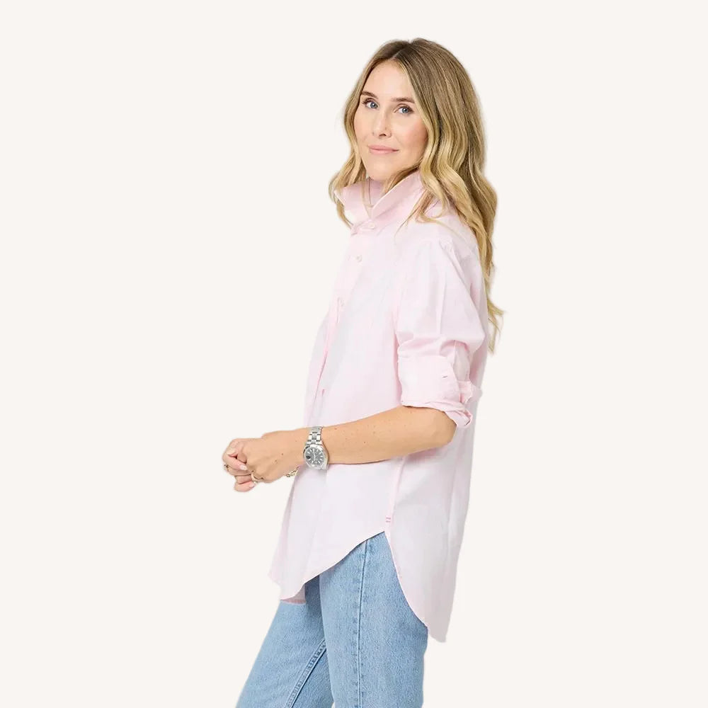 Mia Lightweight Oxford Shirt - Oxford Pink-Kerri Rosenthal-Happy on Main