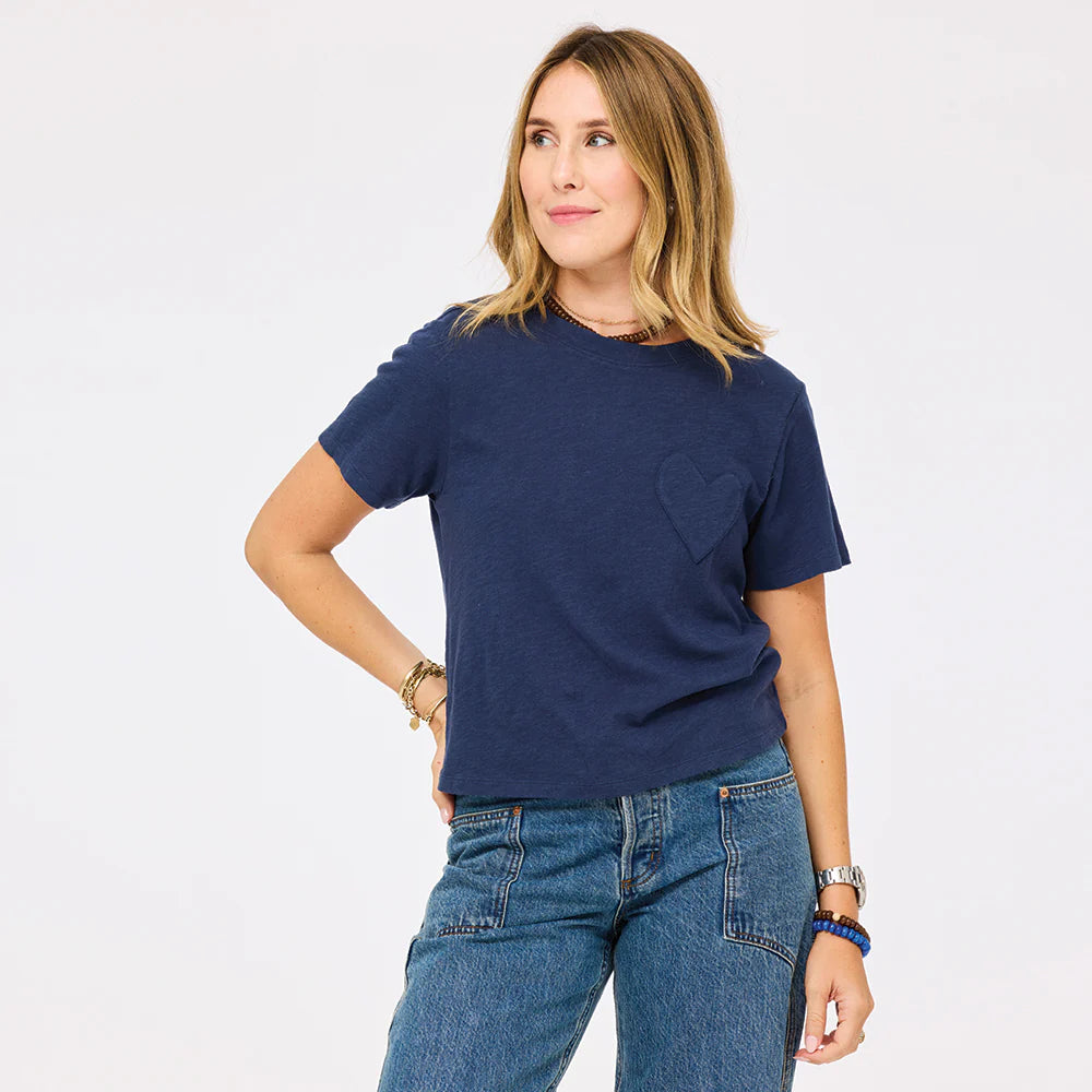 Slub Tee - Indigo Blue-Kerri Rosenthal-Happy on Main