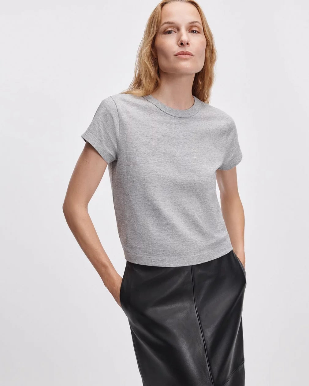 Kelly Perfect Tee - Heather Grey-Rag & Bone-Happy on Main