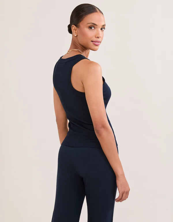 Knoxville Ribbed Tank - Navy-Maison Wheat-Happy on Main